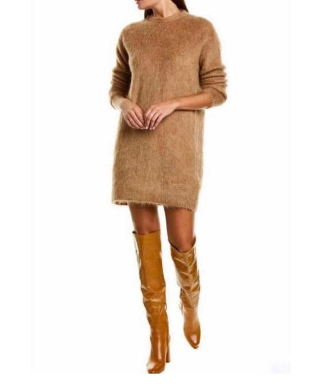 MAX MARA Коричневое шерстяное повседневное платье, фото 2