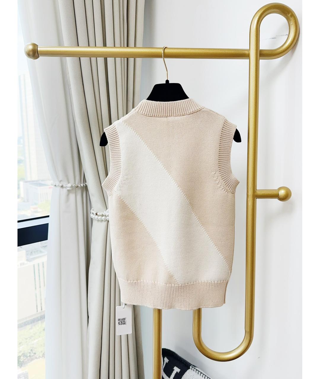 HERMES Бежевая хлопковая жилетка, фото 4