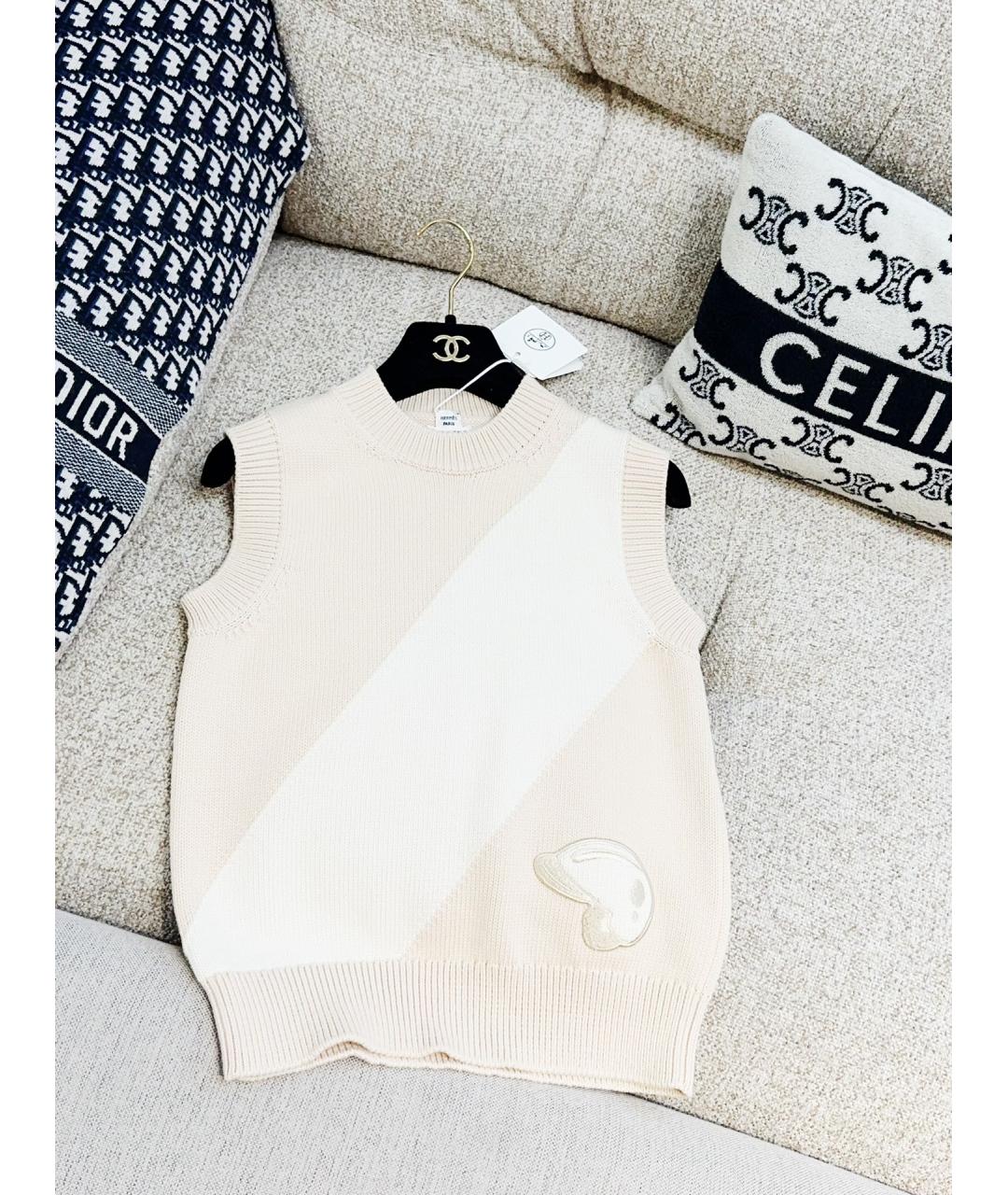 HERMES Бежевая хлопковая жилетка, фото 3