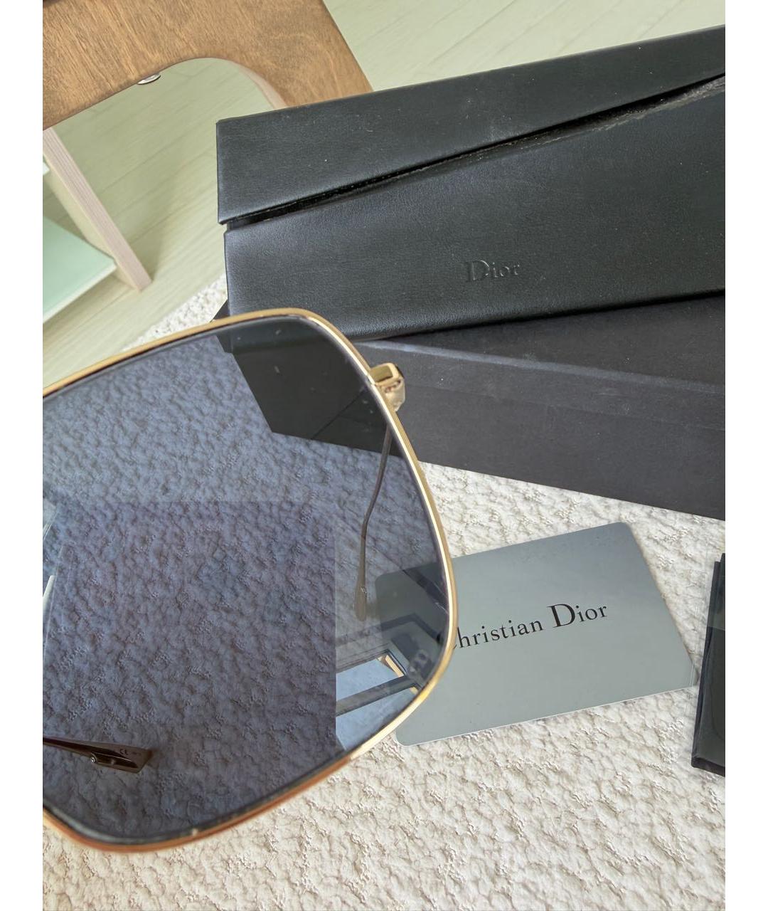 CHRISTIAN DIOR Черные металлические солнцезащитные очки, фото 4