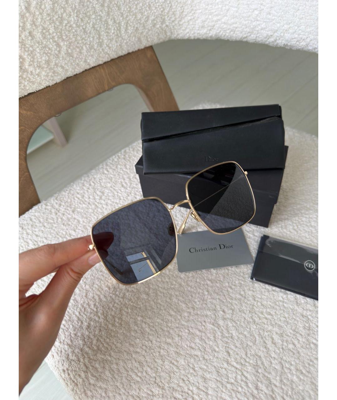 CHRISTIAN DIOR Черные металлические солнцезащитные очки, фото 3
