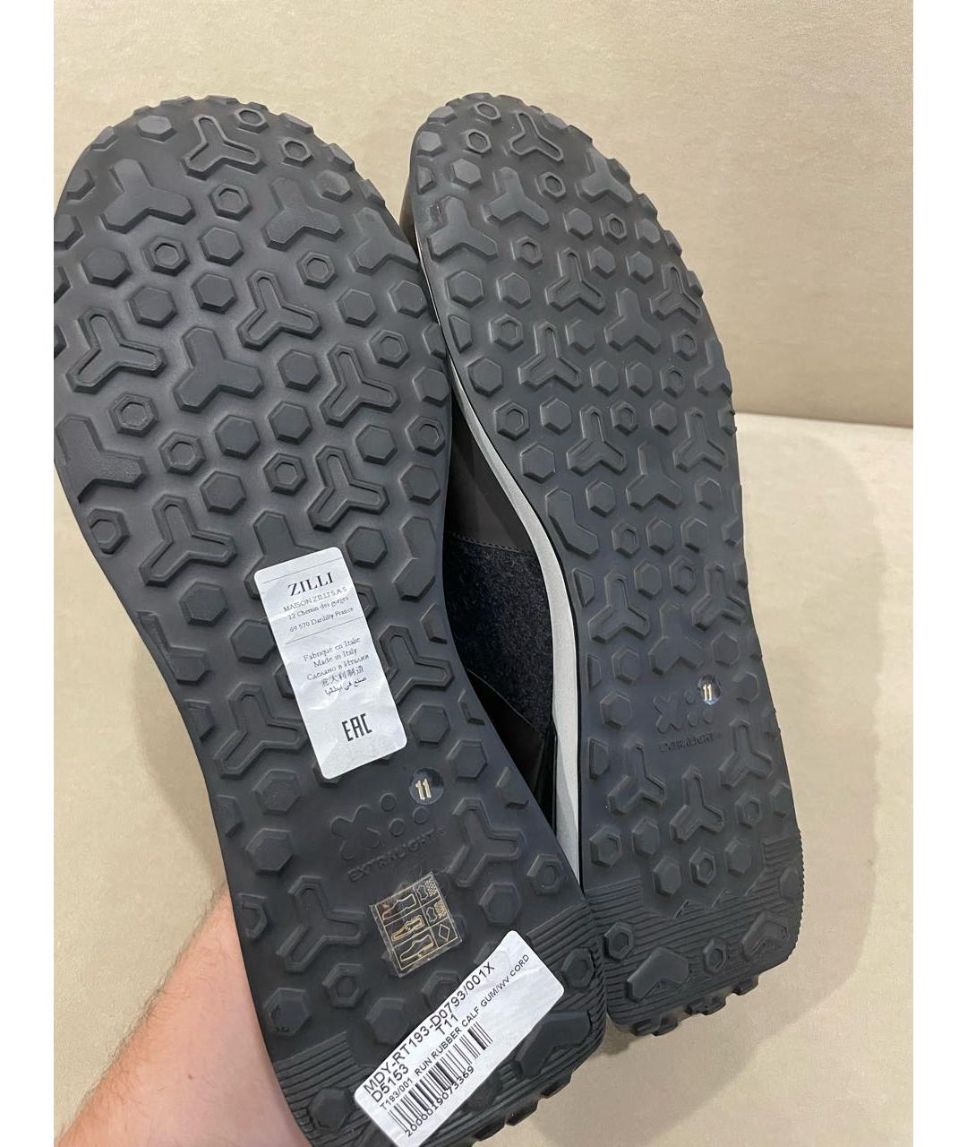ZILLI Антрацитовые низкие кроссовки / кеды, фото 5