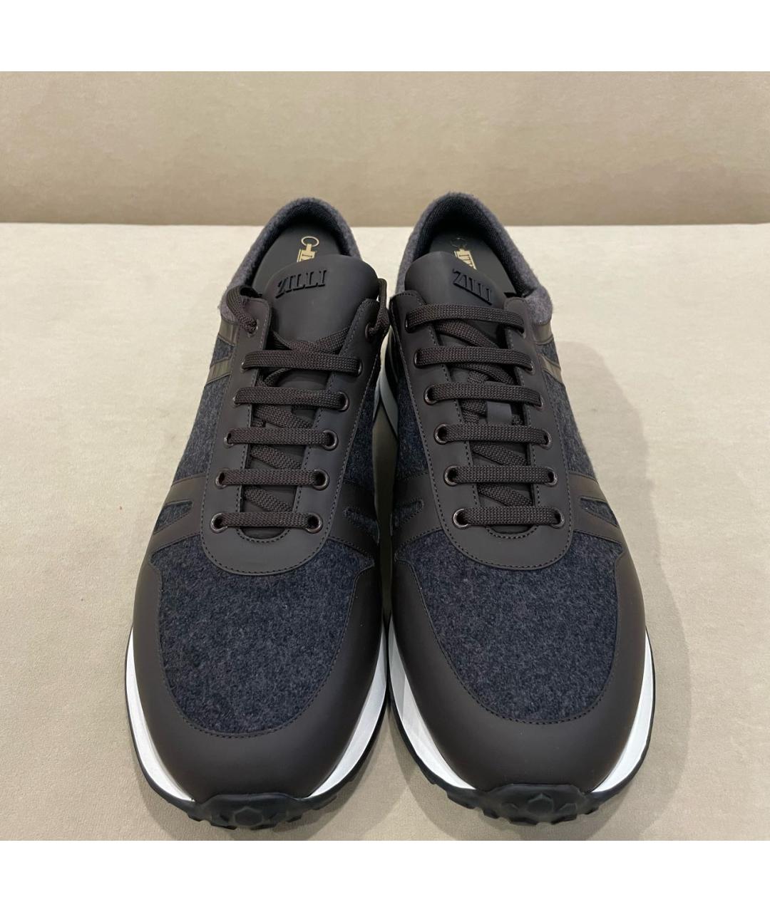 ZILLI Антрацитовые низкие кроссовки / кеды, фото 2