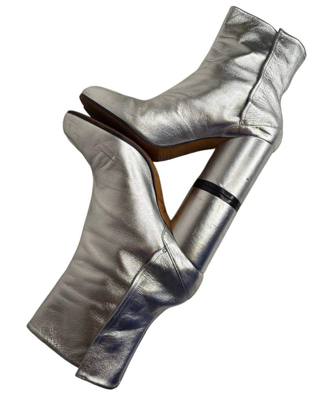 MAISON MARGIELA Серебряные кожаные ботильоны, фото 6