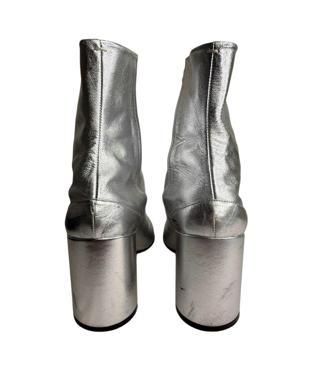 MAISON MARGIELA Серебряные кожаные ботильоны, фото 7