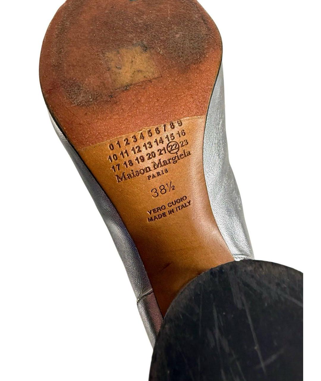 MAISON MARGIELA Серебряные кожаные ботильоны, фото 8