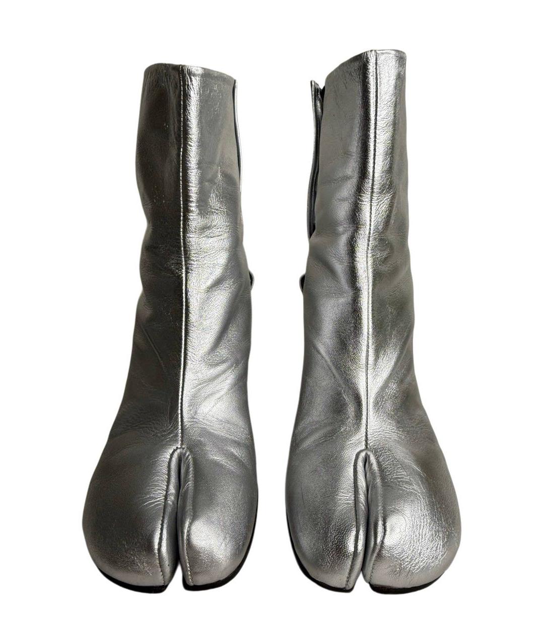 MAISON MARGIELA Серебряные кожаные ботильоны, фото 4