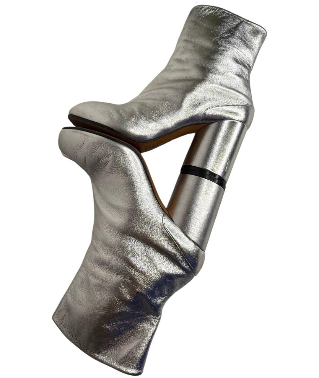 MAISON MARGIELA Серебряные кожаные ботильоны, фото 5