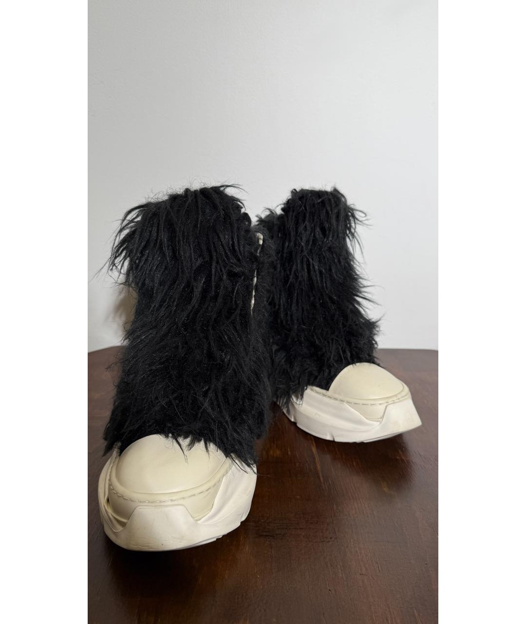 RICK OWENS DRKSHDW Черные текстильные кроссовки, фото 4