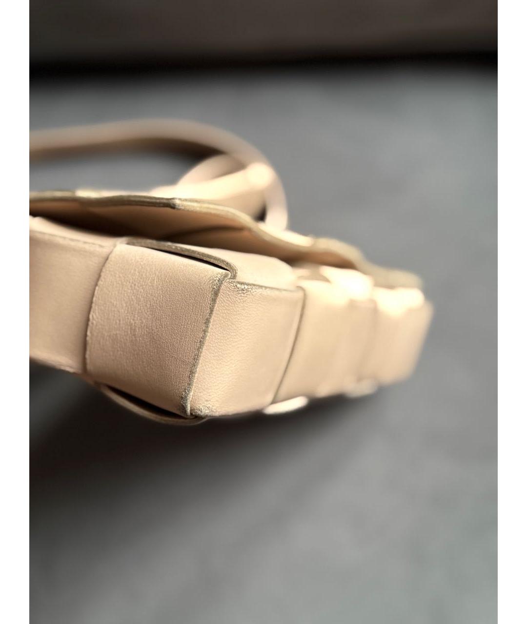 BOTTEGA VENETA Бежевая кожаная сумка через плечо, фото 7