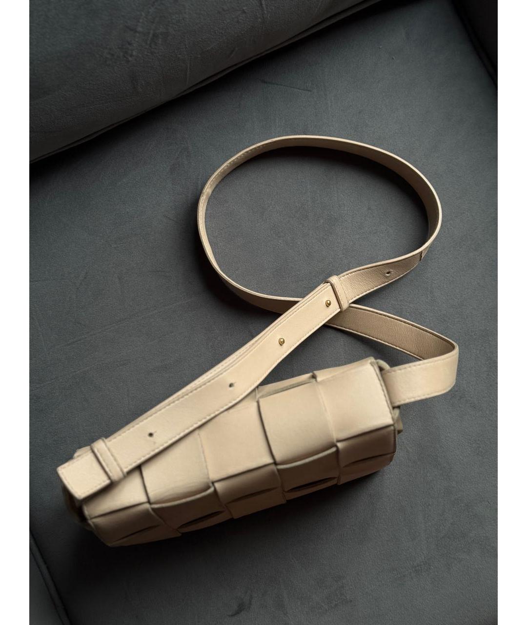 BOTTEGA VENETA Бежевая кожаная сумка через плечо, фото 6