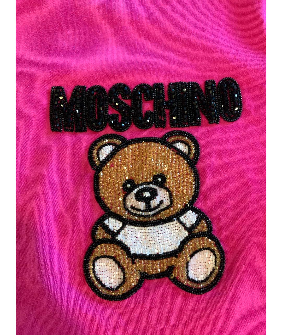 MOSCHINO Розовая хлопковая футболка, фото 5