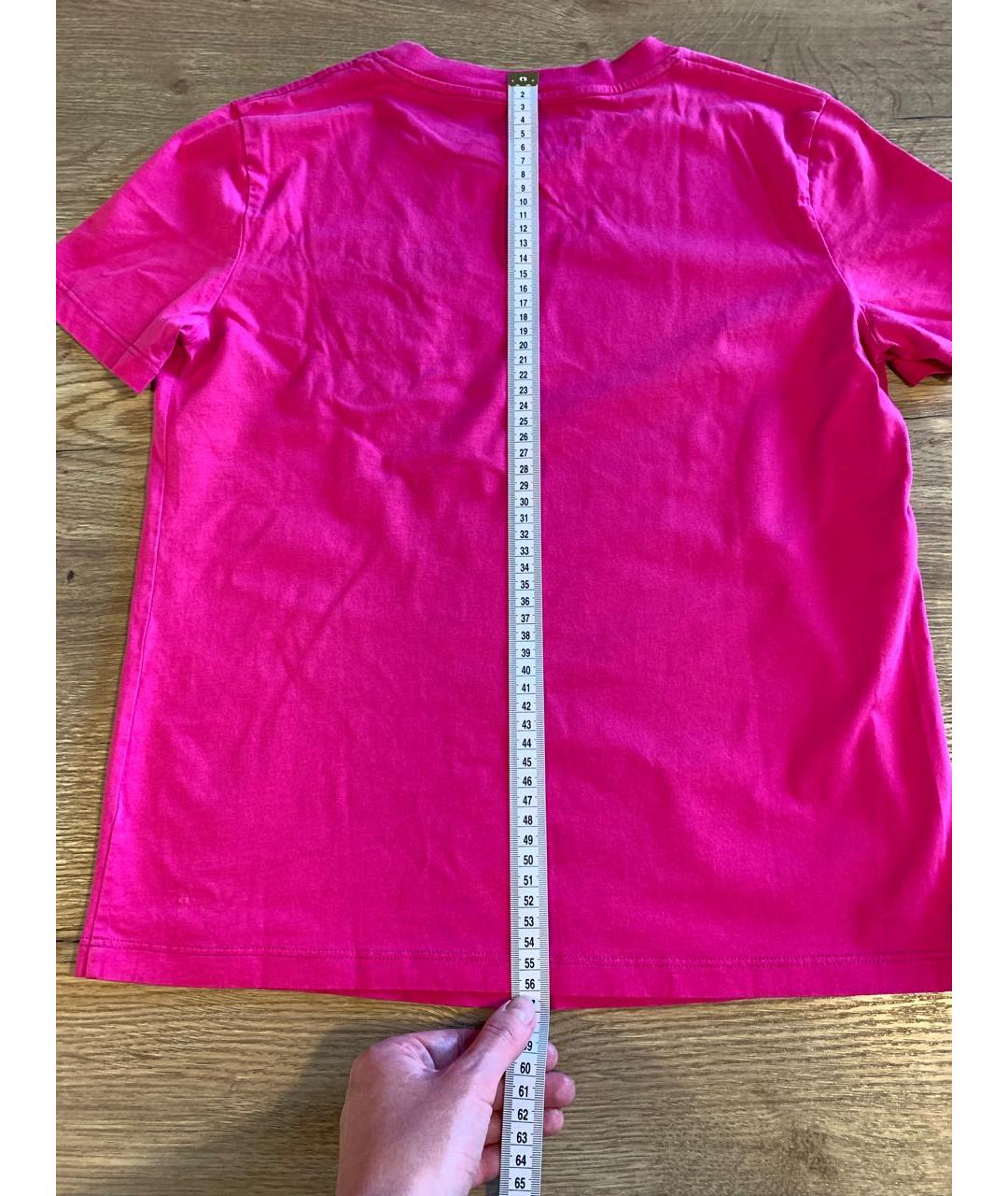 MOSCHINO Розовая хлопковая футболка, фото 7