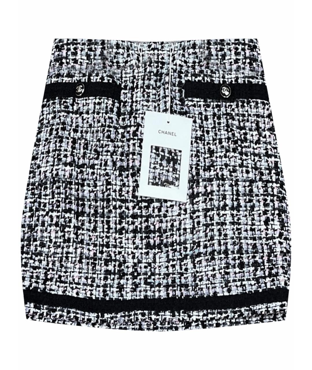 CHANEL Серая твидовая юбка мини, фото 1