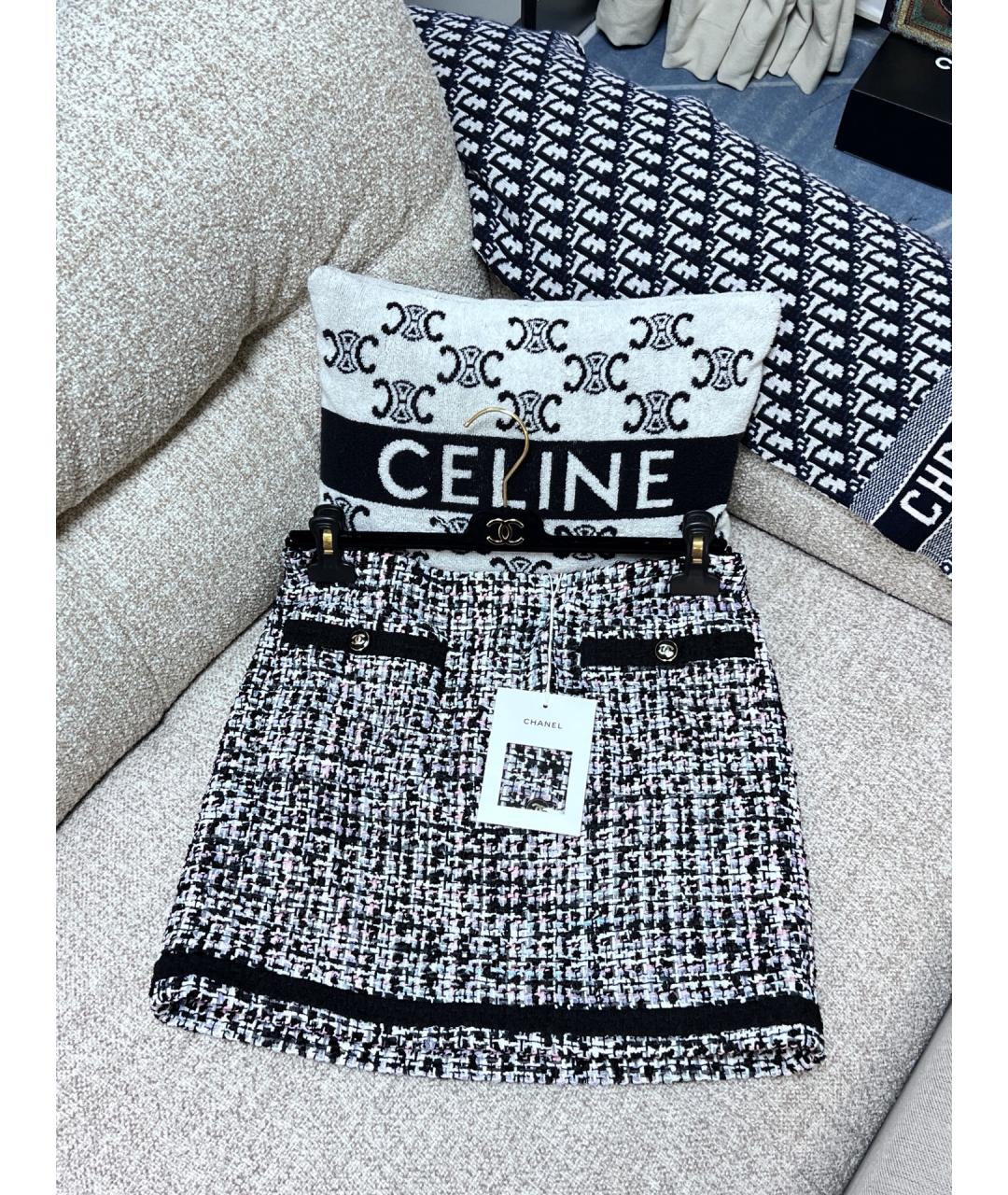 CHANEL Серая твидовая юбка мини, фото 8
