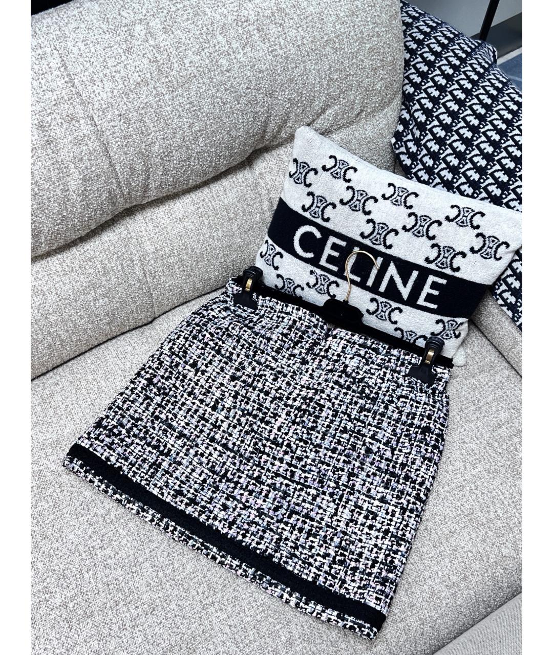 CHANEL Серая твидовая юбка мини, фото 3