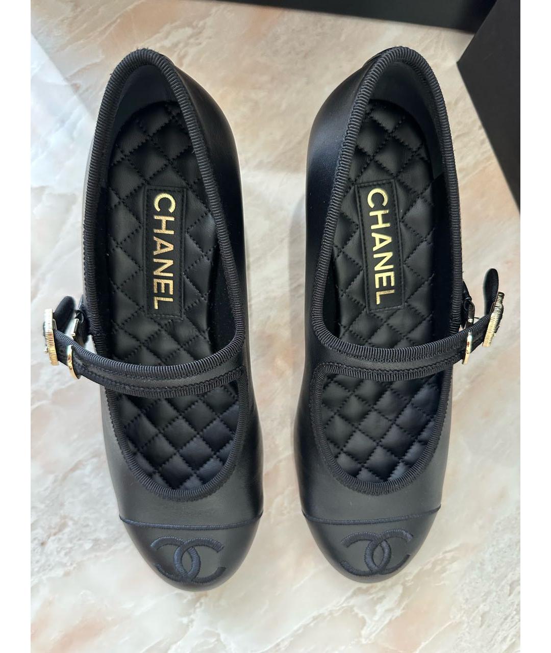 CHANEL Черные кожаные туфли, фото 6