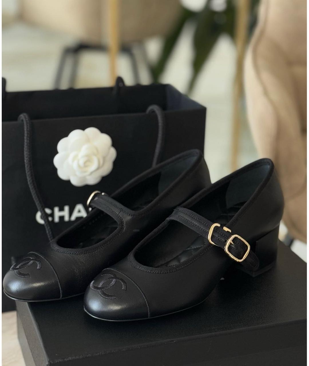 CHANEL Черные кожаные туфли, фото 2