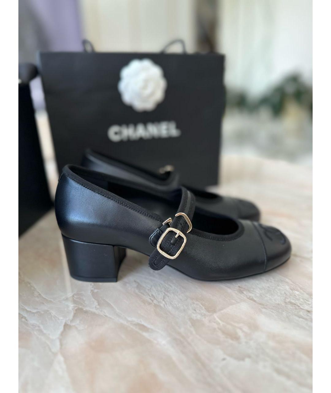 CHANEL Черные кожаные туфли, фото 8