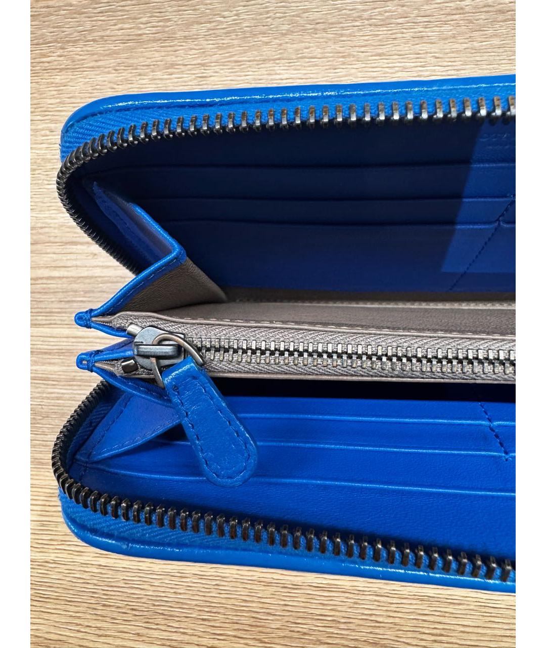BOTTEGA VENETA Синий кожаный кошелек, фото 6