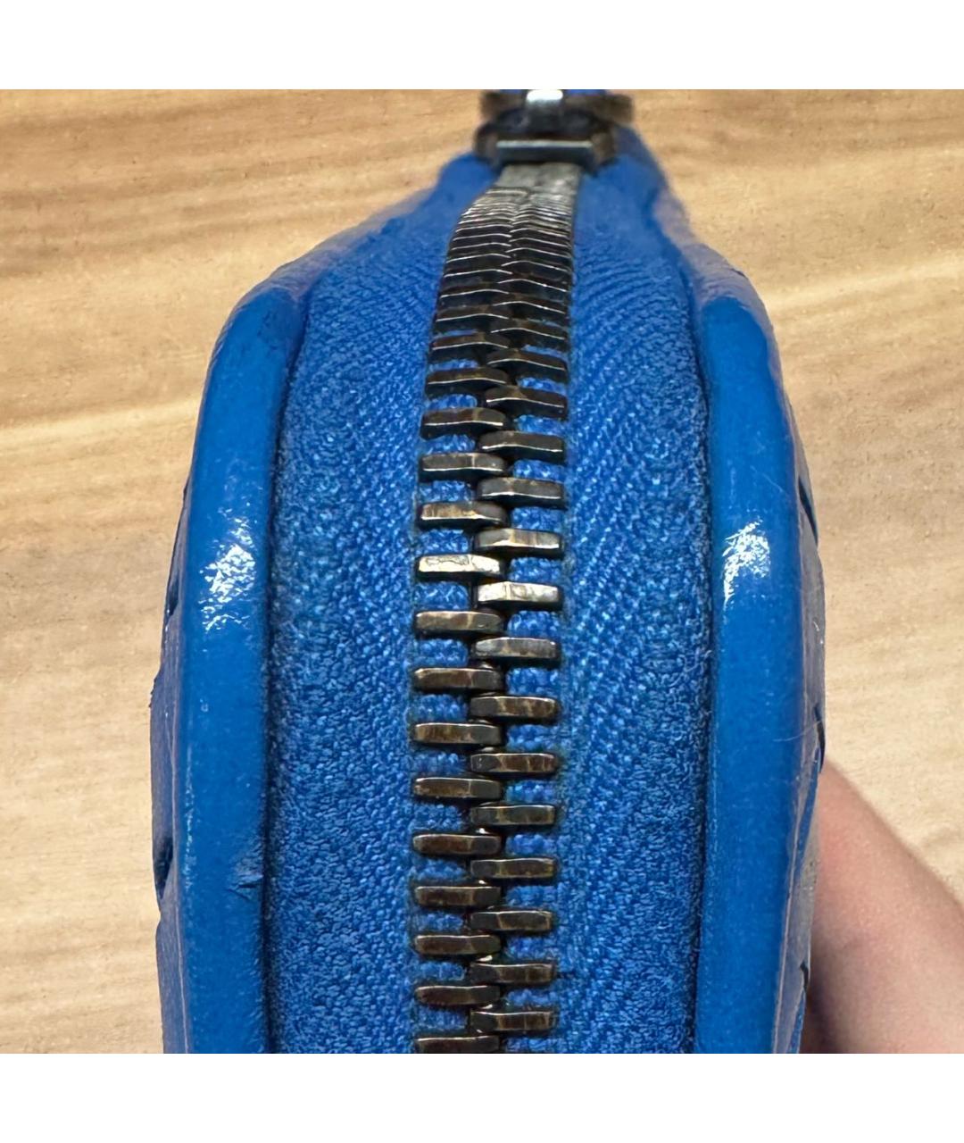 BOTTEGA VENETA Синий кожаный кошелек, фото 8