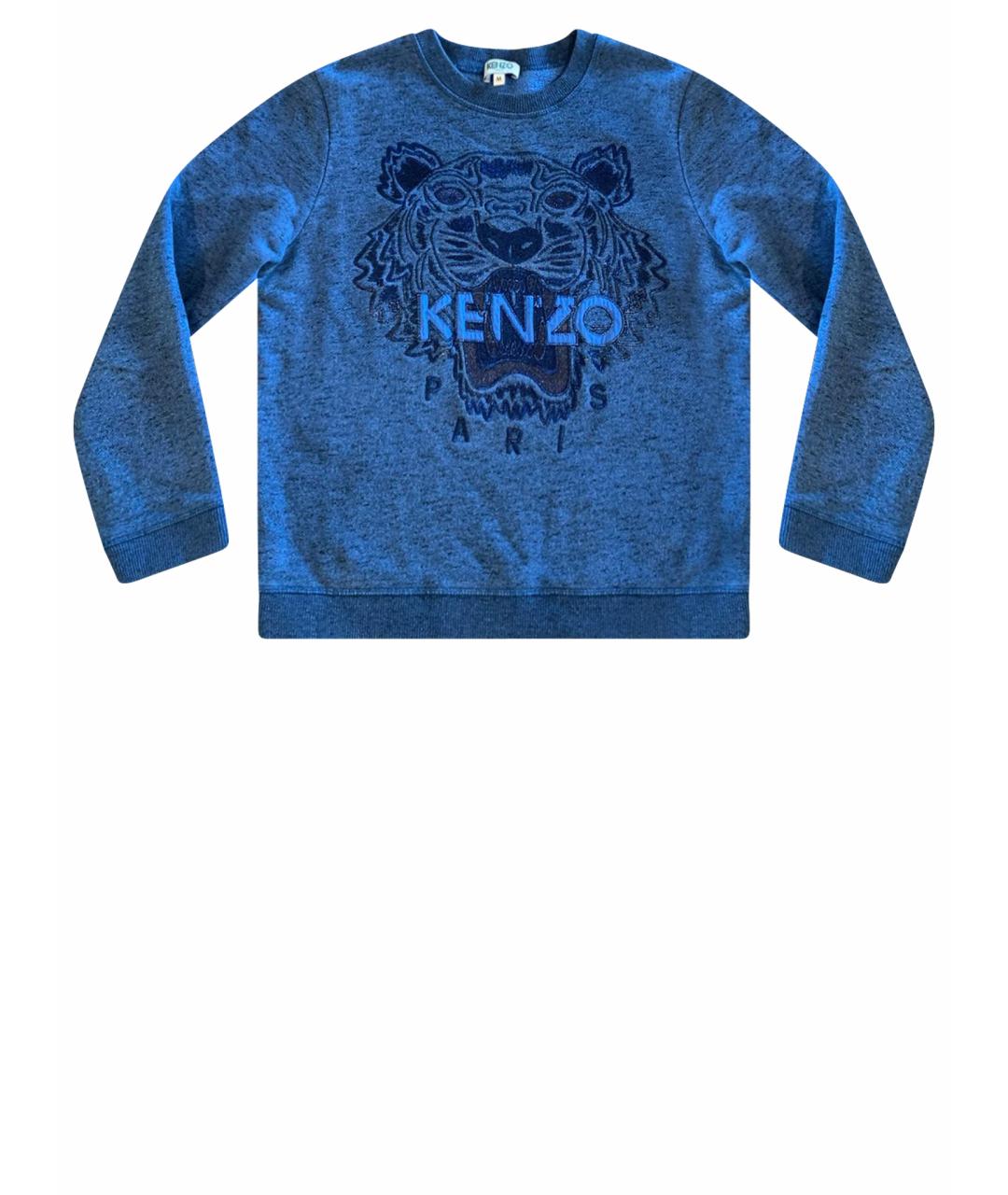 KENZO Синий хлопковый джемпер / свитер, фото 1