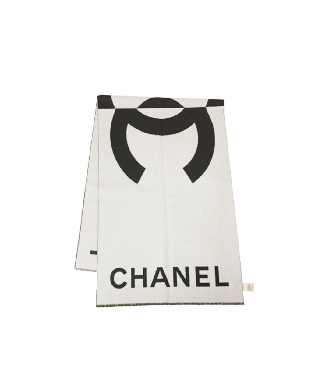 CHANEL Черный кашемировый шарф, фото 3