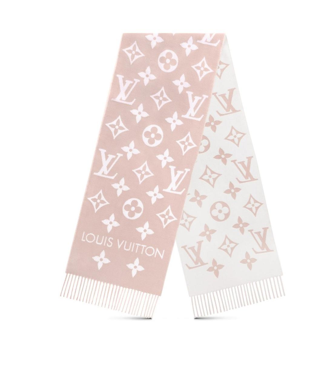 LOUIS VUITTON Розовый шерстяной шарф, фото 2