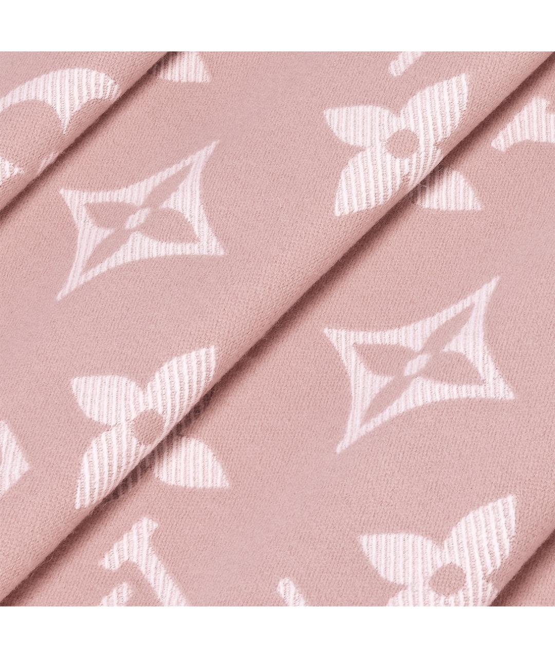 LOUIS VUITTON Розовый шерстяной шарф, фото 4