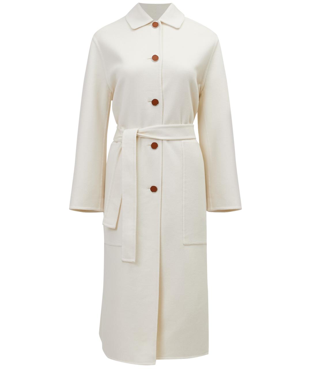 HERMES Белое кашемировое пальто, фото 1