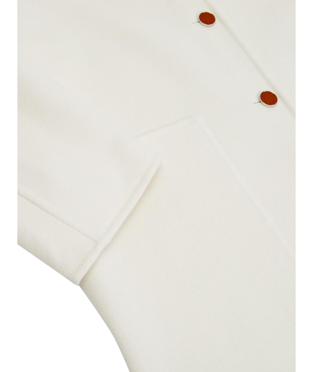 HERMES Белое кашемировое пальто, фото 5