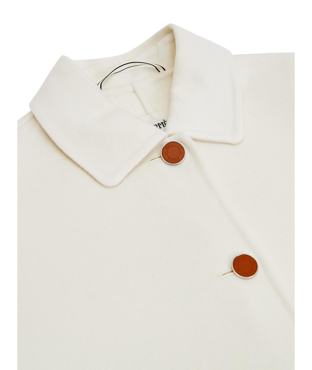 HERMES Белое кашемировое пальто, фото 4