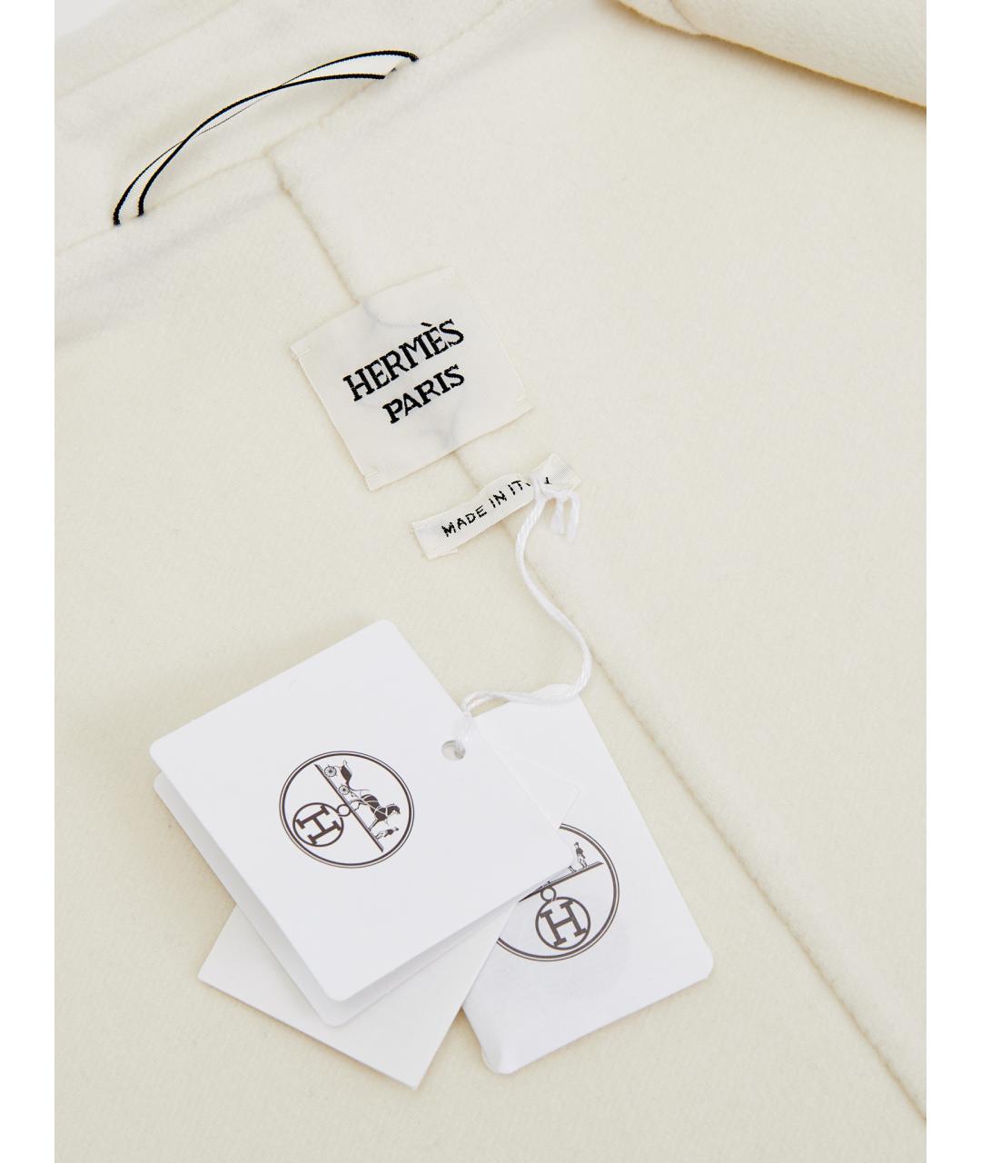 HERMES Белое кашемировое пальто, фото 3