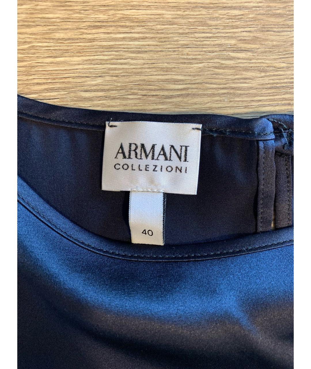 ARMANI COLLEZIONI Черная шелковая блузы, фото 3