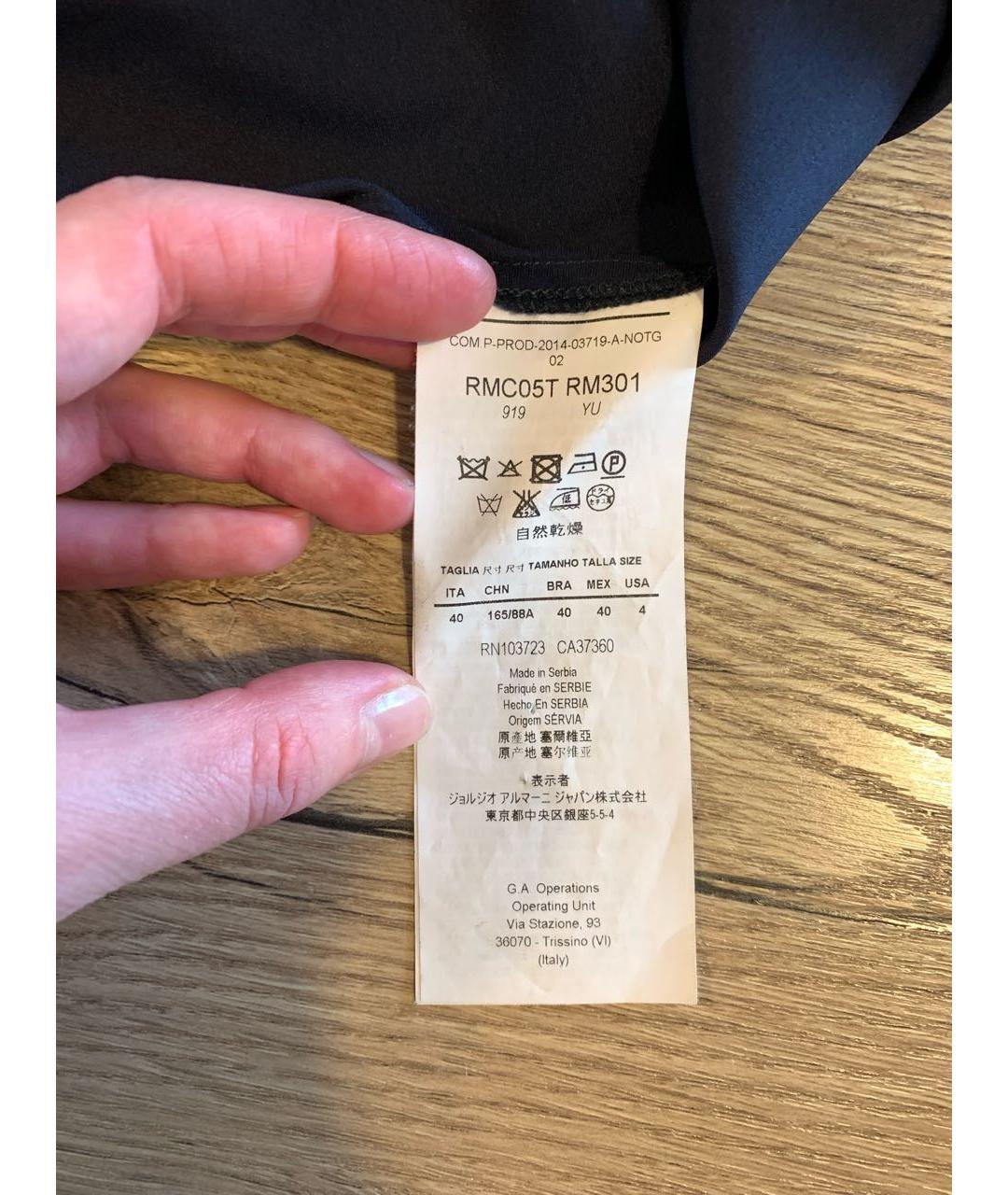 ARMANI COLLEZIONI Черная шелковая блузы, фото 5