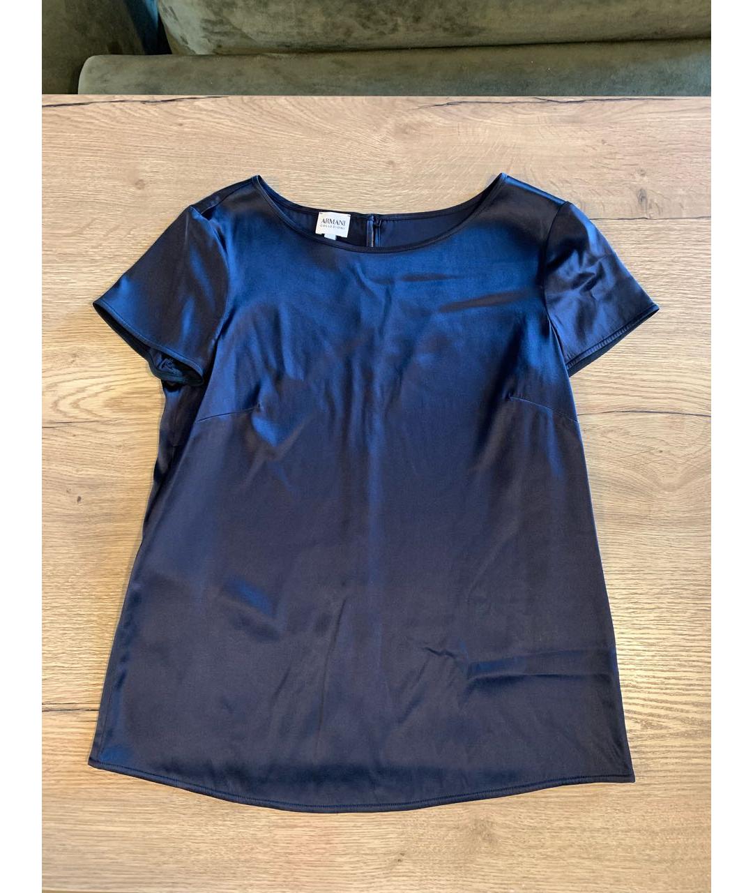 ARMANI COLLEZIONI Черная шелковая блузы, фото 9