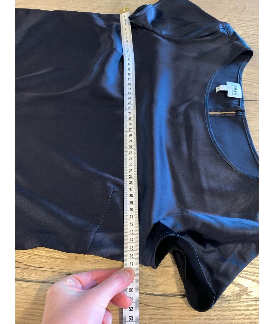 ARMANI COLLEZIONI Черная шелковая блузы, фото 7