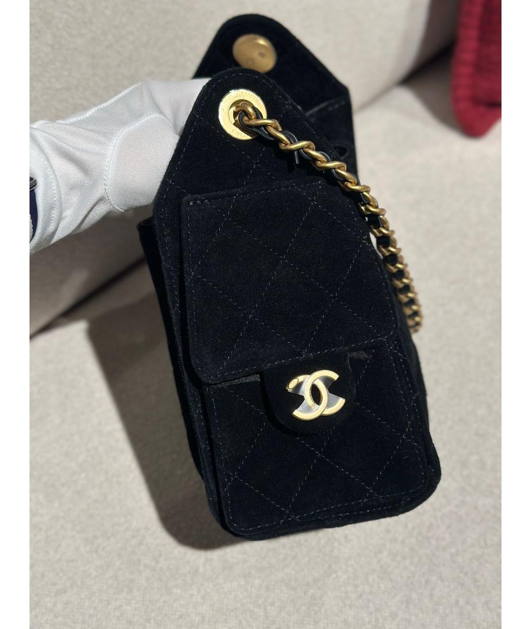 CHANEL Черная замшевая сумка через плечо, фото 2