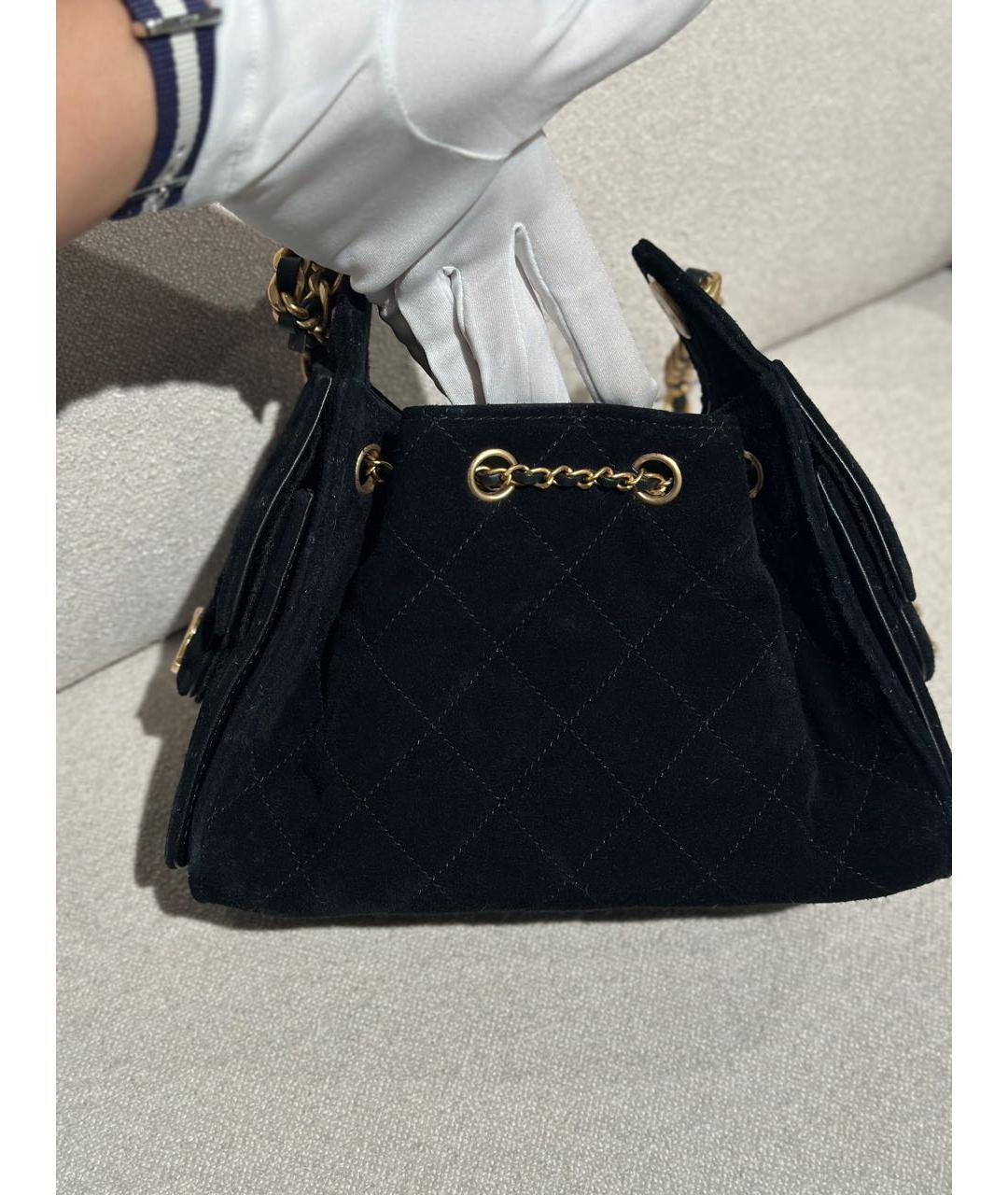 CHANEL Черная замшевая сумка через плечо, фото 4