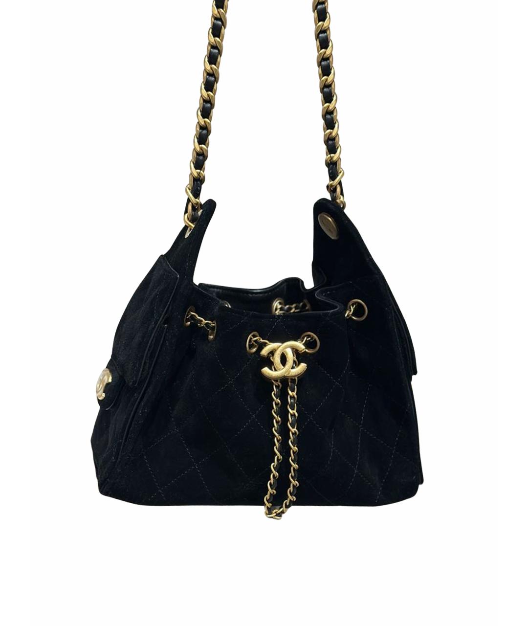 CHANEL Черная замшевая сумка через плечо, фото 1