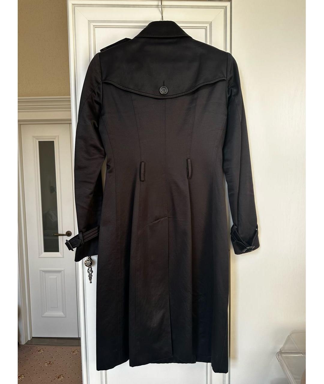 BURBERRY Черный хлопковый тренч/плащ, фото 2