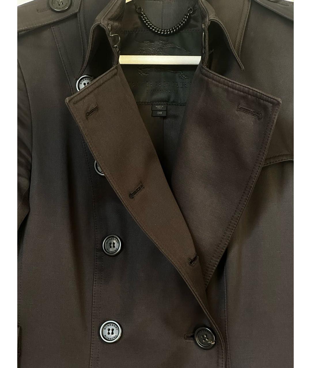 BURBERRY Черный хлопковый тренч/плащ, фото 5