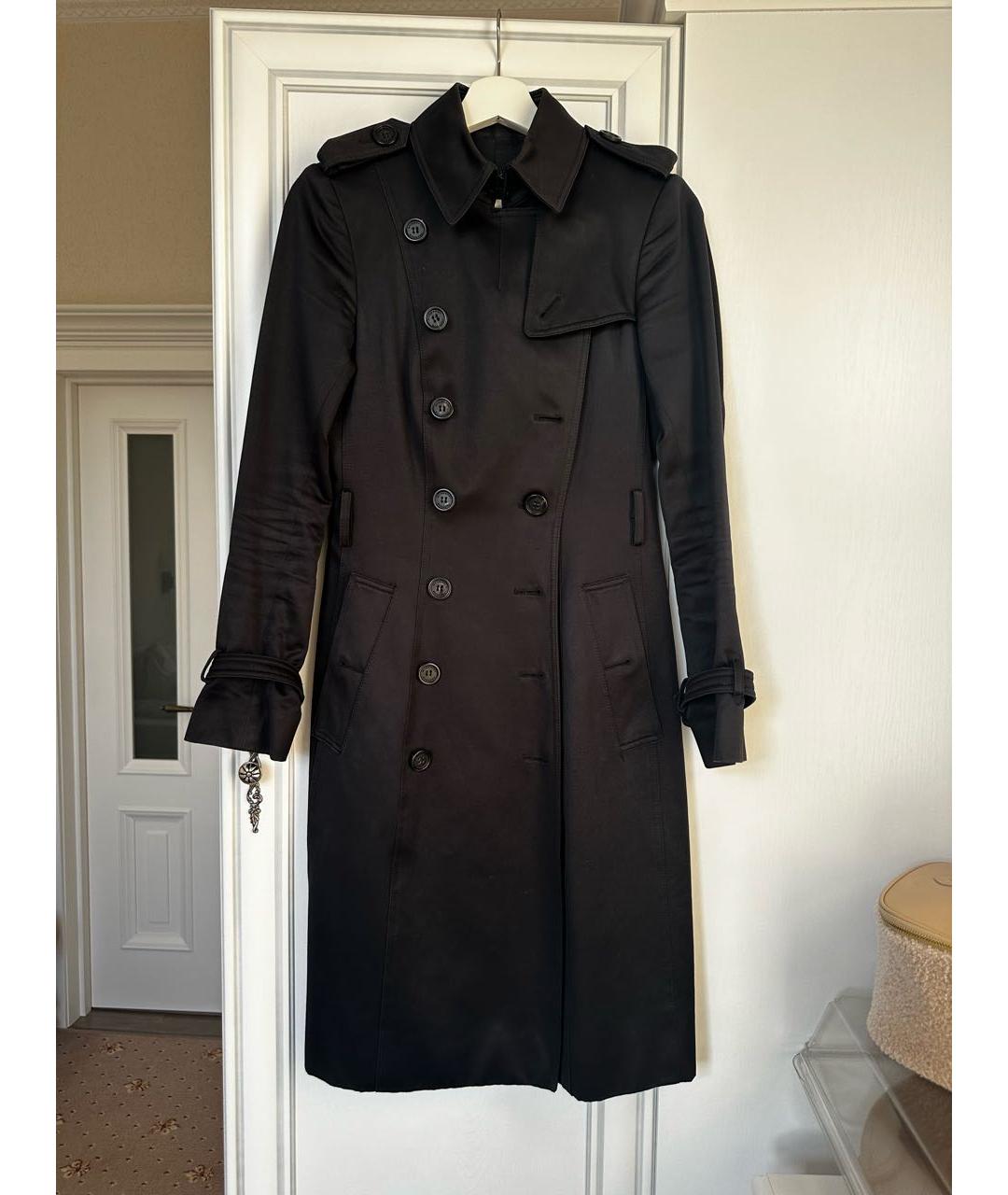BURBERRY Черный хлопковый тренч/плащ, фото 9