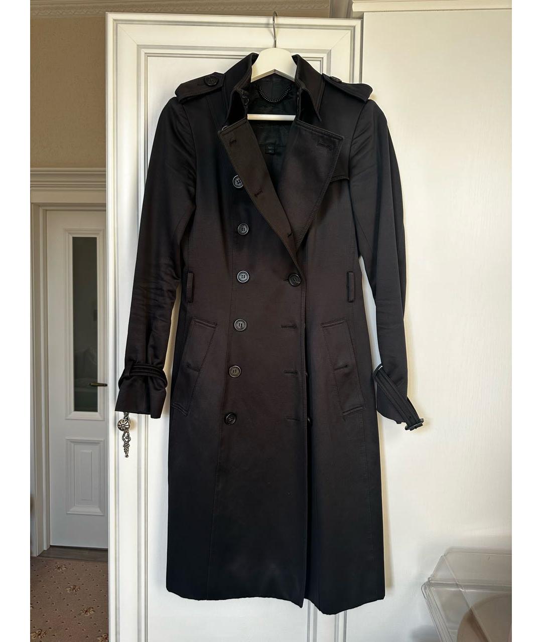 BURBERRY Черный хлопковый тренч/плащ, фото 4