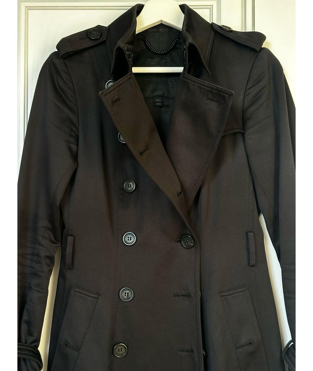 BURBERRY Черный хлопковый тренч/плащ, фото 3