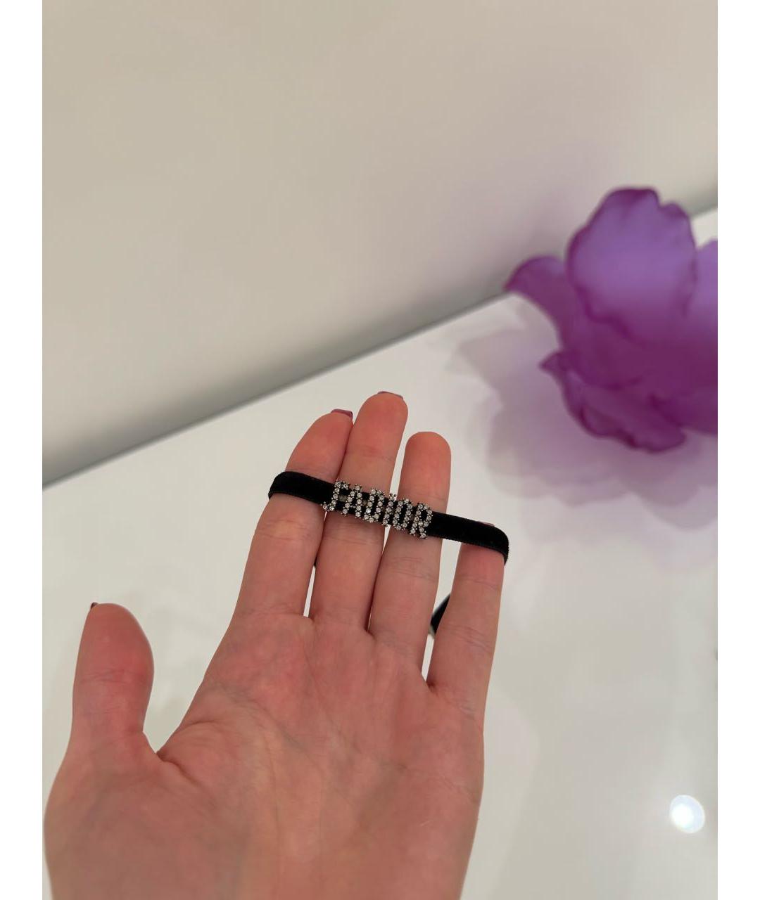 CHRISTIAN DIOR Черный металлический чокер, фото 2