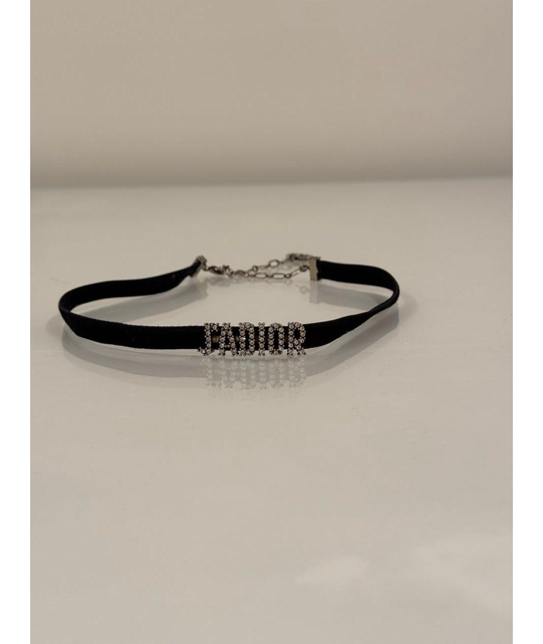 CHRISTIAN DIOR Черный металлический чокер, фото 3