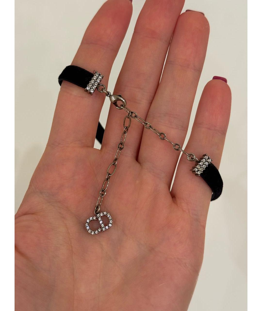 CHRISTIAN DIOR Черный металлический чокер, фото 4