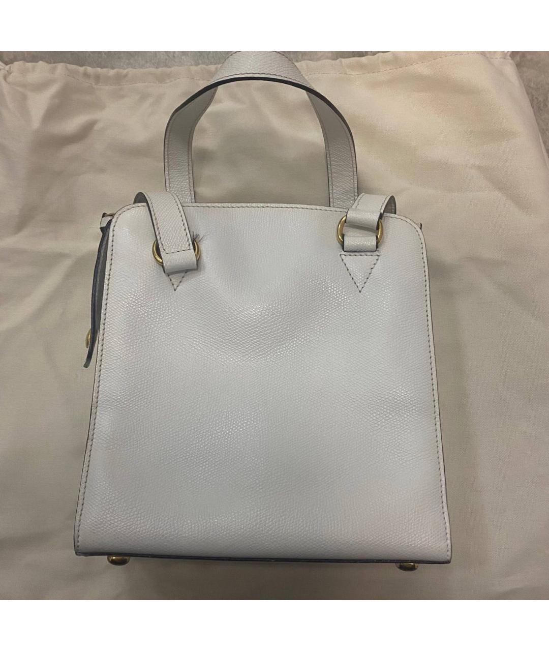 CELINE Белая кожаная сумка с короткими ручками, фото 2