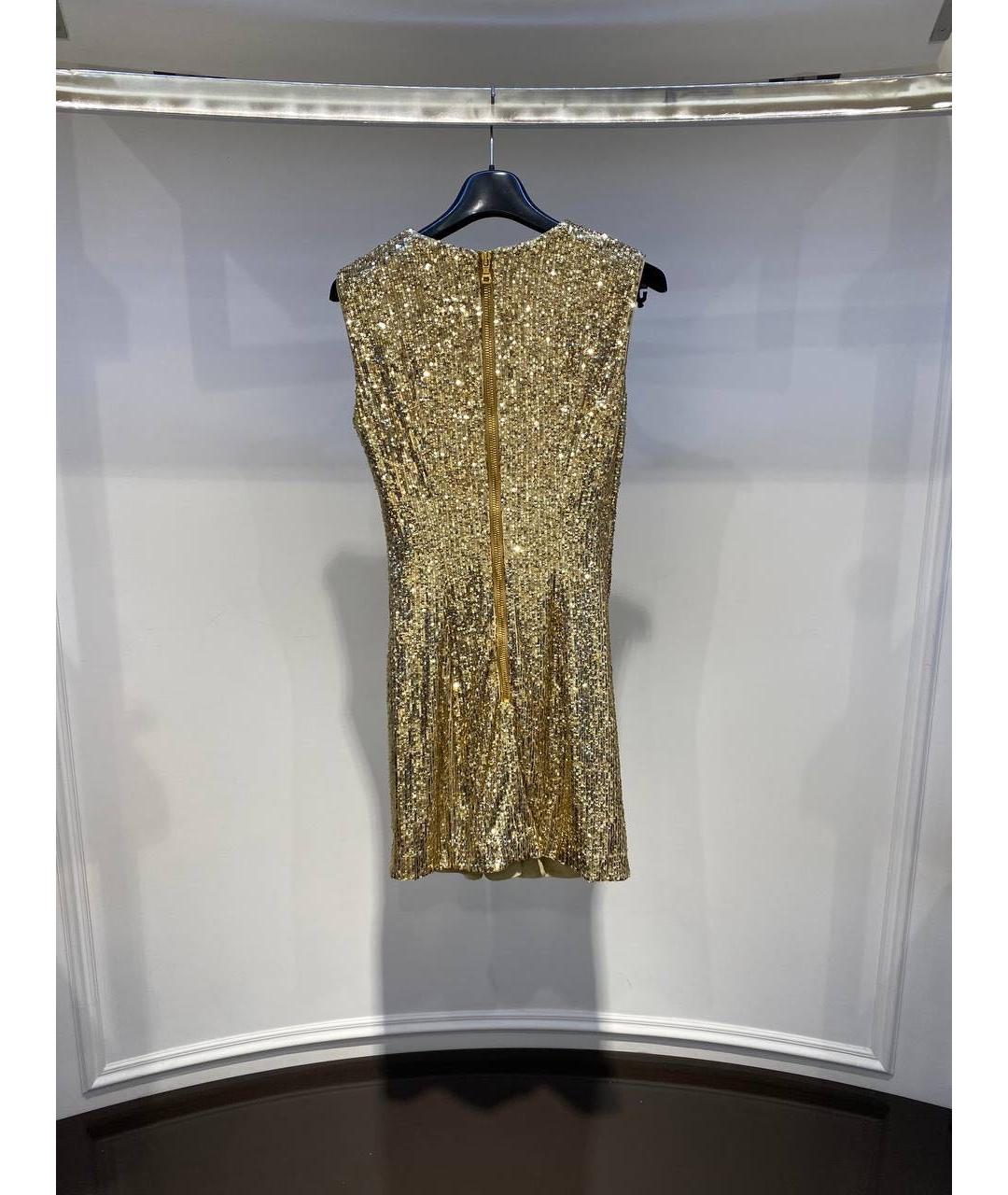 BALMAIN Золотое коктейльное платье, фото 2